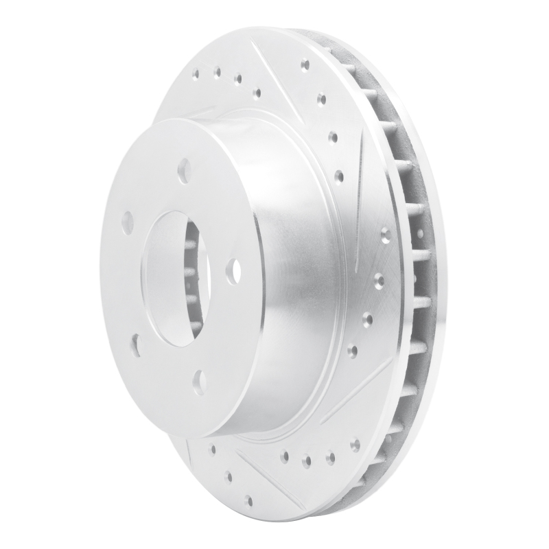 Chevrolet ASTRO Brake Rotor (1) - Front Right - R1 Concepts - Drilled & Slotted - Silver - `90-`02